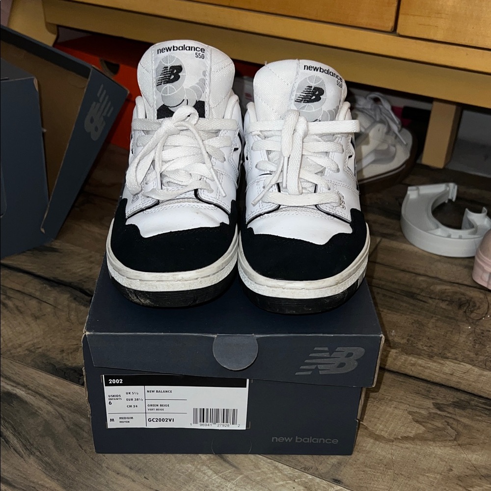 New Balance Kids' Black and White Sneakers